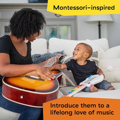 Baby Einstein Strum Along Songs Magic Touch Wooden Toy Guitar with Whammy Bar, Montessori Musical Learning Toy with Lights, 12mo+