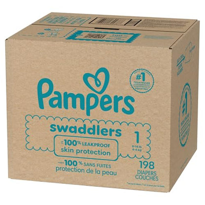 Pampers Baby Diapers - Swaddlers - Size 1, 198 Count, Ultra Absorbent Disposable Infant Diaper