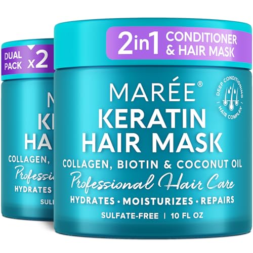 MAREE Hair Mask for Damaged Hair 2 PACK - Keratin Treatment Conditioner - Extremely Deep Conditioning Mask, Hydrating & Repairing, Keratina Mascarilla Para el Cabello