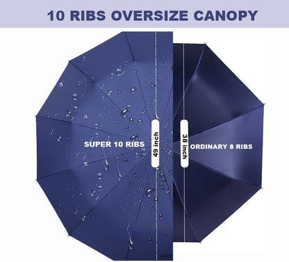 SIEPASA Windproof Travel Compact Umbrella-Automatic Umbrellas for Rain-Compact Folding Umbrella, Travel Umbrella Compact, Windproof Umbrellas for Men Women Teenage.(Navy Blue, 54 Inch)