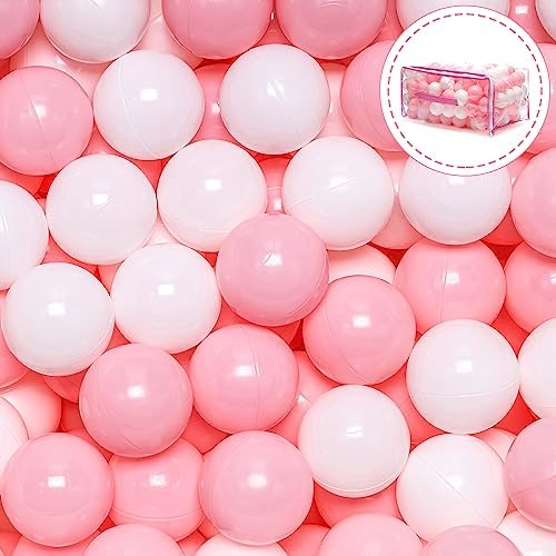 Vanland Ball Pit Balls for Baby and Toddler Phthalate Free BPA Free Crush Proof Plastic - Multicolored Pit Balls in Reusable Play Toys for Kids with Storage Bag
