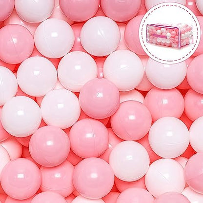 Vanland Ball Pit Balls for Baby and Toddler Phthalate Free BPA Free Crush Proof Plastic - Multicolored Pit Balls in Reusable Play Toys for Kids with Storage Bag