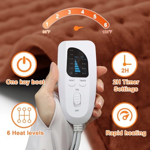 Heating Pad,Electric Heating Pads for Back,Hot Heated Pad for Abdomen,Shoulder,Knee,Multiple Temp and Auto Shut Off