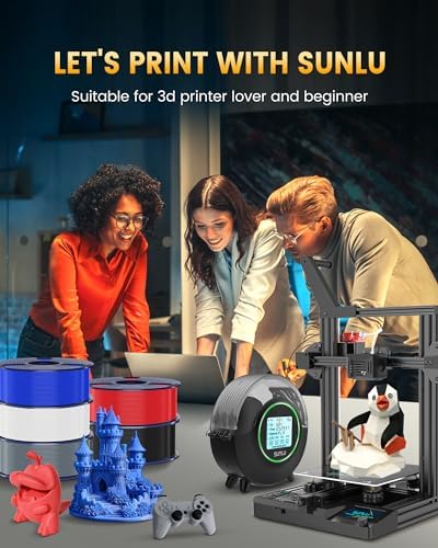 SUNLU PLA+2.0 3D Printer Filament Bundle, Multicolor PLA+ Filament 1.75mm, 0.25kg per Spool, 8 Pack, 2kg Total, Roasted Chestnut Black+Bone White+Grey+Coffee+Red+Klein Blue+Vivid Yellow+Green