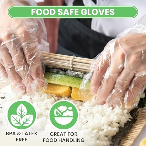 Keppi 1200 pcs Disposable Gloves - BPA & Latex Free - Gloves Disposable Latex Free - For Food Handling - Food Safe - For Cooking - Bulk Purchase - Great Fit - Plastic