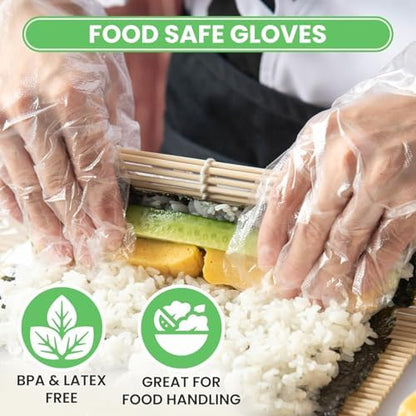 Keppi 1200 pcs Disposable Gloves - BPA & Latex Free - Gloves Disposable Latex Free - For Food Handling - Food Safe - For Cooking - Bulk Purchase - Great Fit - Plastic