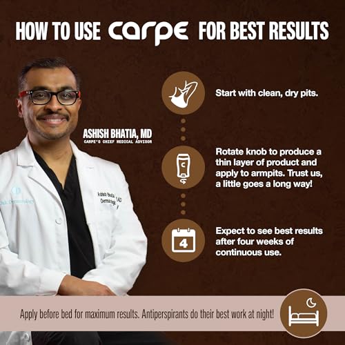 Carpe Clinical Strength Underarm Antiperspirant and Deodorant, Sandalwood Scent