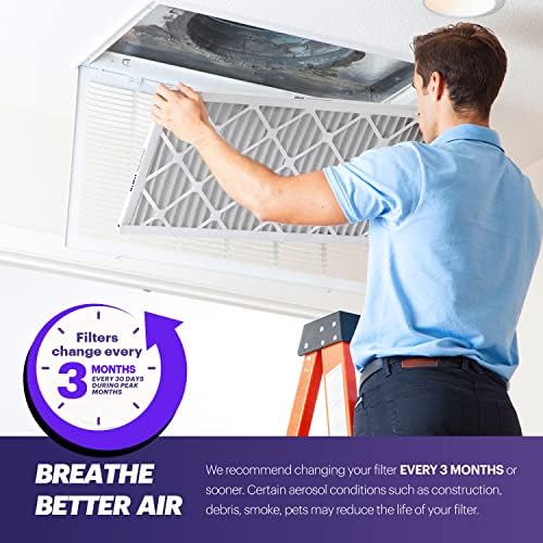 BNX TruFilter 16x25x1 Air Filter MERV 8 (6-Pack) - MADE IN USA – Dust & Pet Defense Electrostatic Pleated Air Conditioner HVAC AC Furnace Filters for Dust, Pet, Mold, Pollen MPR 600 – 700 & FPR 5