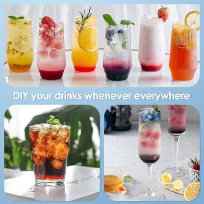 WIBIMEN Ice Cube Tray with Lid and Bin - Round Ice Trays for Freezer with Lid - Ice Cube Trays for Freezer with Ice Container (1"-2PACK Blue)