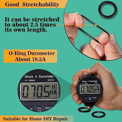 1540 Pcs 32 Size O-Rings Kit Nitrile Rubber O Ring Assortment with 4 Hook Set for Various Car Auto Vehicle Repair Plumbing Pressure Washer Air or Gas Sealing Connections Resist Oil and Heat