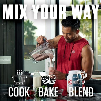 Dymatize x Dunkin' Cappuccino ISO100 Whey Protein Powder, 95mg Caffeine, 25g of Protein, 20 Servings, 5.5g BCAAs, 120 Cal., Gluten Free, 1g Fat, 1g Sugar, 2g Carb