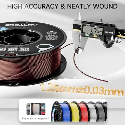 Official Creality PETG 3D Printer Filament 1.75mm 1KG (2.2lbs), High Precision Strong Toughness, Odorless Better Flow Moistureproof 3D Printing Ender Filament, Clear Burgundy