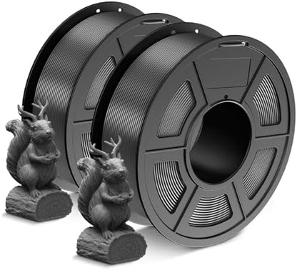 SUNLU PLA 3D Printer Filament, Neatly Wound PLA Filament 1.75 mm, Dimensional Accuracy +/- 0.02mm, Good Vacuum Packaging Consumables, PLA 2kg in Total, 1kg per Spool, Pack of 2, Grey+Grey