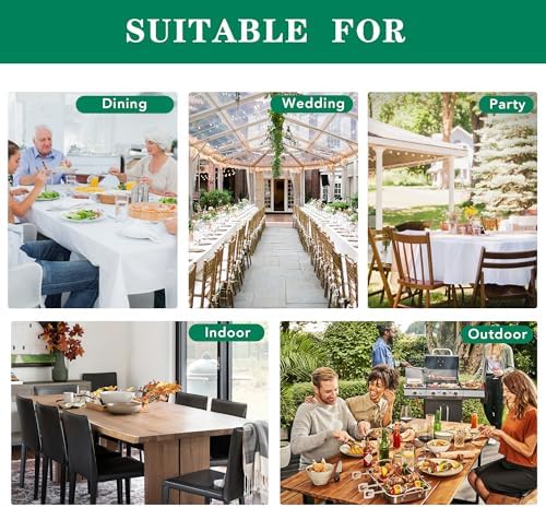 Biscaynebay Textured Fabric Round Tablecloths 90", Ivory Water Resistant Washable Table Cloths Circle Folding Table Covers Linen for Dining, Kitchen, Wedding, Parties etc