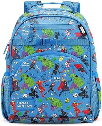 Simple Modern Medium Marvel Avengers Toddler Backpack for School Girls and Boys | Kindergarten Elementary Kids Backpack | Fletcher Collection | Kids - 15" tall | Avengers Heroes
