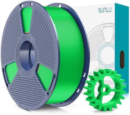 SUNLU PLA+2.0 3D Printer Filament, Upgrade PLA+ Filament 1.75mm, Tougher and Stronger, Neatly Wound PLA Plus Filament, Dimensional Accuracy +/-0.02mm, 1KG Spool(2.2lbs), Green