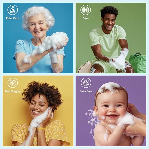 Scrubzz Disposable No Rinse Bathing Wipes for Sensitive Skin - All-in-1 Single Use Shower Wipes, Simply Dampen, Lather, and Dry Without Shampoo or Rinsing (Sensitive Skin, 3-Pack)