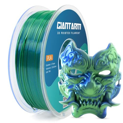 GIANTARM Dual Color PLA Filament, Silk PLA Filament 1.75mm +/-0.02mm,1KG Spool(2.2lbs) Vacuum Packaging, 3D Printing Filaments Fit Most FDM Printer