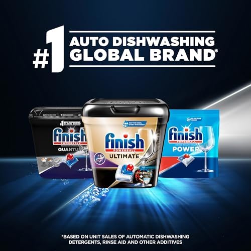 Finish Quantum Dishwasher Pods, No Pre-Rinse Dishwasher Detergent Soap Removes 24HR Dried-On Stain and Grease, Leaving a Virtually Spotless Shine, 84 Count