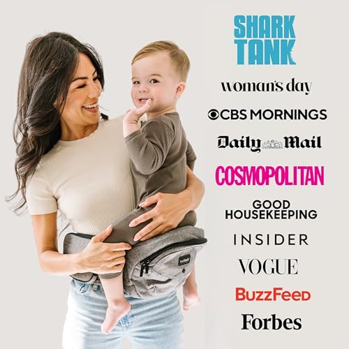 Tushbaby The Original Premium Quality Hip Seat Carrier – Safety-Certified Baby & Toddler Carrier with Secure Safety Buckles, No-Flimsy-Foam Design, Storage Pockets & Nursing Pillow. 0–3 yrs