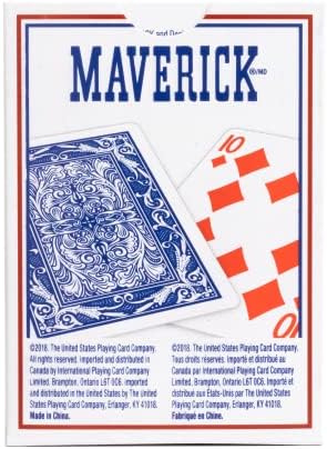 Maverick Playing Cards, Standard Index, Red and Blue, 12 Pack