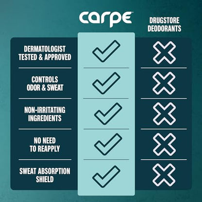 Carpe Deodorant Underarm Antiperspirant - Advanced Sweat & Odor Protection Formula - Sport Deodorant for Men & Women - Combat Excessive Sweating with Odor Control - Clean Sport Scent