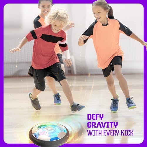 Hover Soccer Ball for Kids - Boy Birthday Gifts - Indoor Toy Games Gift for Boys Age 6, 7, 8, 9, 10, 11, 12 Year Old - Light-Up Toys Game for Kid - 6-8, 8-12 - Gift for 8 Year Olds (Single)