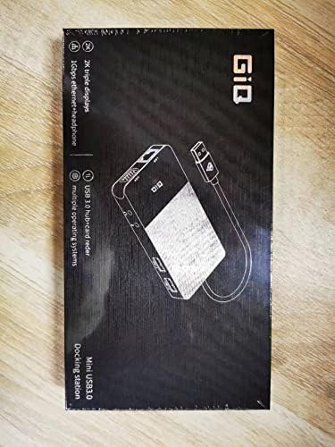 USB Docking Station GIQ USB C HUB USB 3.0 to Dual HDMI VGA Adapter Triple Display USB C Laptop Docking Station Dual Monitor HDMI Splitter Extender Compatible with MacBook M1 M2 USB Dock-Grey