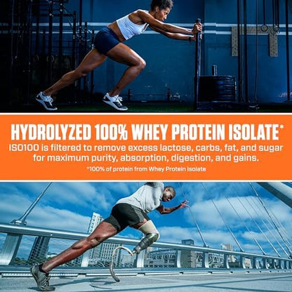 Dymatize x Dunkin' Cappuccino ISO100 Whey Protein Powder, 95mg Caffeine, 25g of Protein, 20 Servings, 5.5g BCAAs, 120 Cal., Gluten Free, 1g Fat, 1g Sugar, 2g Carb