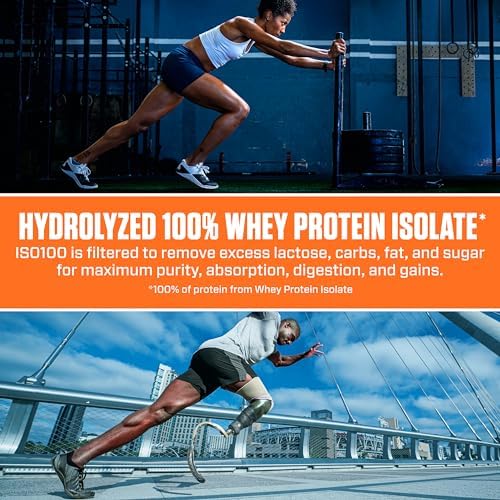 Dymatize x Dunkin' Mocha Latte ISO100 Whey Protein Powder, 95mg Caffeine, 25g of Protein, 20 Servings, 5.5g BCAAs, 120 Cal., Gluten Free, 1g Fat, 1g Sugar, 3g Carb