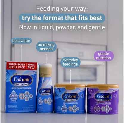 Enfamil Optimum Baby Formula, Our Closest Formula to Breast Milk, Immune-Supporting Lactoferrin also found in Breast Milk, Brain-Building DHA, 20.5 Oz