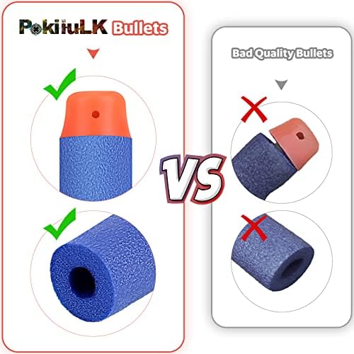 Refill Darts Bullets Compatible with Nerf Guns N-Strike Elite Series, 300PCS Refill Darts Premium Foam Bullets Pack with Portable Storage Bucket