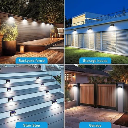 [6 Packs] Solar Lights Outdoor Motion Sensor Solar Security Lights Waterproof with 3 Lighting Modes Solar Powered Wall Lights Outside for Garden Fence Yard Deck
