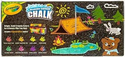 Crayola Ultimate Washable Chalk Collection (64ct), Bulk Outdoor Sidewalk Chalk for Kids, Anti-Roll Sticks, Recess Toys for Kids, Back to School Gifts