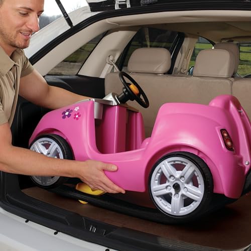 Step2 Whisper Ride II Ride On Push Toy Car, Pink – Ride On Car with Included Seat Belt, Easy Storage and Transport, Makes a Great Stroller Alternative