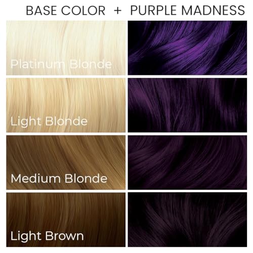 Arctic Fox Semi-Permanent Hair Dye, Vegan & Cruelty-Free, Vibrant Purple Madness, Ammonia-Free, Conditioning Formula, For All Hair Types, DIY Color, 5.6 fl oz