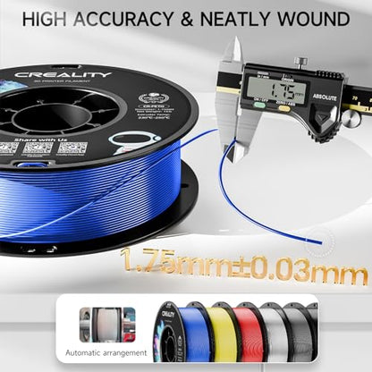Official Creality PETG 3D Printer Filament 1.75mm 2KG (4.4lbs), High Precision, Strong Toughness, Odorless, Better Flow, Moistureproof 3D Printing CR PETG Filament, Red+Blue