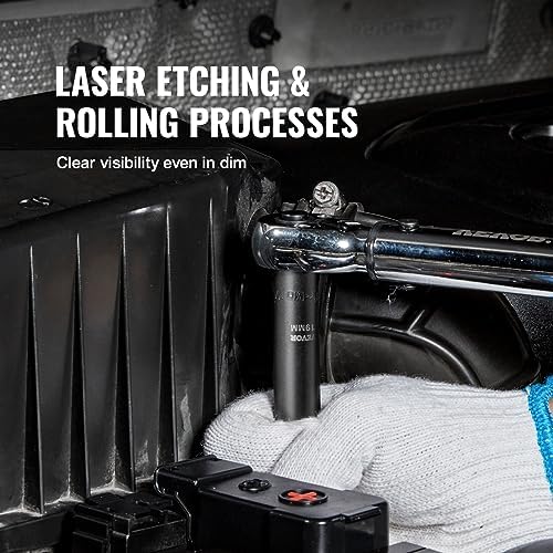 VEVOR 1/2" Drive Impact Socket Set, 65 Piece SAE 3/8" to 1-1/4" and Metric 10-24mm, 6 Point Cr-V Alloy Steel for Auto Repair, Easy-to-Read Size Markings, Rugged Construction, Storage Case