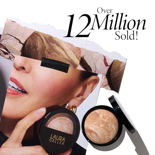 LAURA GELLER NEW YORK Award-Winning Baked Balance-n-Brighten Color Correcting Powder Foundation - Medium - Buildable Light to Medium Coverage - Demi-Matte Natural Finish