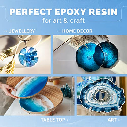 CRAFT RESIN 2 Gallon Crystal Clear Epoxy Resin Kit with Pumps - Food Safe & UV Resistant for DIY Art, Wood, Jewelry Making, Coasters, Molds Casting Resin Epoxy - Low Viscosity for Beginners & Pros