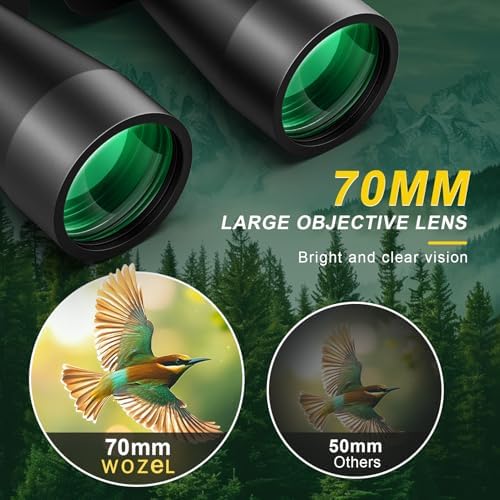 20x70 Binoculars for Adults High Powered - WOZEL HD Bird Binoculars with Clear Low Light Vision - Powerful Binocular for Bird Watching Hunting Travel Outdoor Hiking