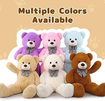 MaoGoLan Giant Big Teddy Bear 4 Feet 47 inch Life Size Tan Plush Bear Brown Stuffed Animal for Children Boyfriend