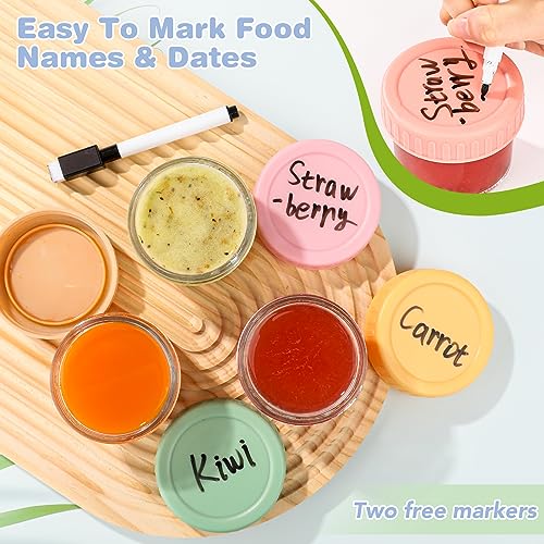 32-Pack Leakproof 4oz Glass Baby Food Jars With Lids - BPA Free, Freezer & Microwave Safe