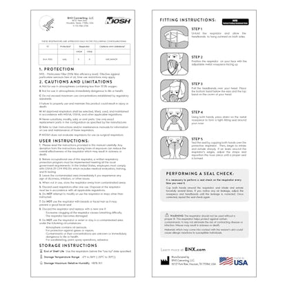 AccuMed BNX N95 Mask Black NIOSH Certified MADE IN USA Particulate Respirator Protective Face Mask (20-Pack, Approval Number TC-84A-9315 / Model H95B) Black