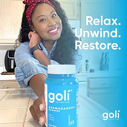 Goli Ashwagandha & Vitamin D Gummy 120 Count - Relax. Restore. Unwind. (Mixed Berry, KSM-66, Vegan, Plant Based, Non-GMO, Gluten-Free & Gelatin Free), Pack of 2