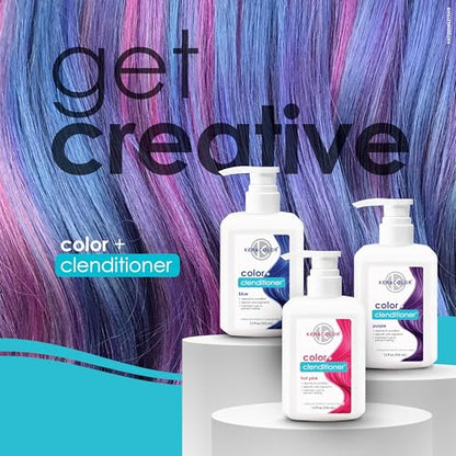 Keracolor Color + Clenditioner 3-in-1 Color-Depositing Conditioner, Gently Cleanses & Conditions, Semi-Permanent Hair Color, 23 Shades, 12 Fl Oz