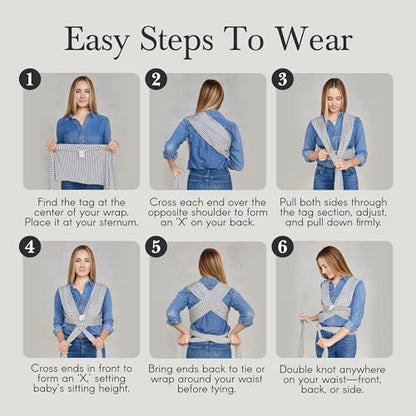 Solly Baby Wrap, Buttery-Soft Baby Carrier Newborn to Toddler 8-25 Lbs., Lightweight & Hands-Free Infant Sling Wrap, Breathable Summer Carrier, Baby Wearing & Postpartum Essential, New Mom Gift, Basil