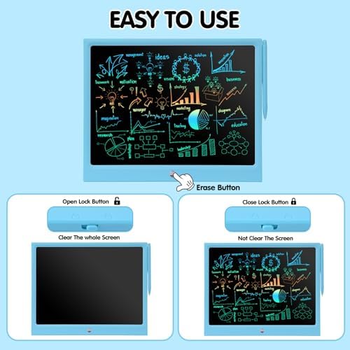 EooCoo Toys for Ages 4-8, Drawing Board, 15 Inch LCD Writing Tablet, Electronic Drawing Tablet, Boy Birthday Gift, Kids Toys, Drawing Pad Learning Games, Kids Travel Essential