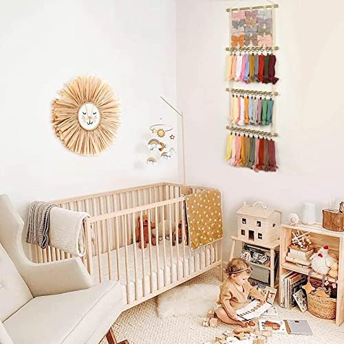 POVETIRE Headband Holder Hair Bows Organizer for Girls,Baby Headbands Hair Accessories Organizer Storage Headband Wall Hanging Decor for Nursery Toddler Girls Room