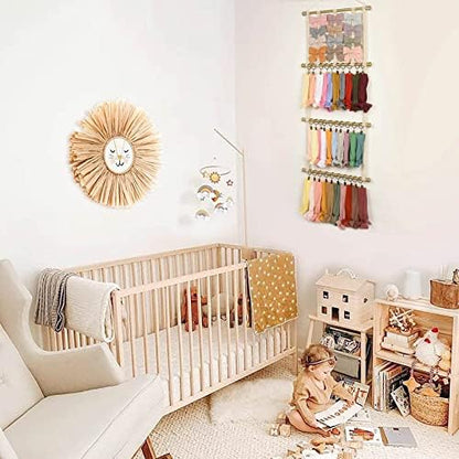 POVETIRE Headband Holder Hair Bows Organizer for Girls,Baby Headbands Hair Accessories Organizer Storage Headband Wall Hanging Decor for Nursery Toddler Girls Room